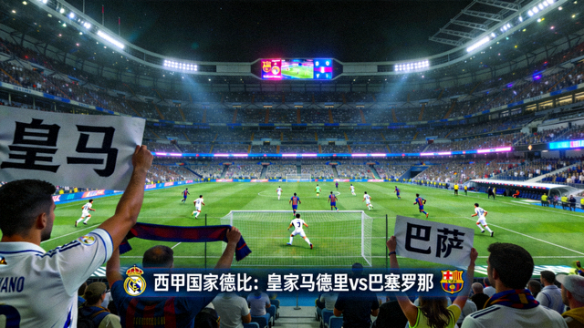 西甲皇家马德里对阵巴塞罗那国家德比直播画面，伯纳乌球场